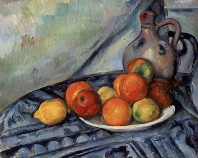 Frutta e una brocca su un tavolo da Paul Cézanne